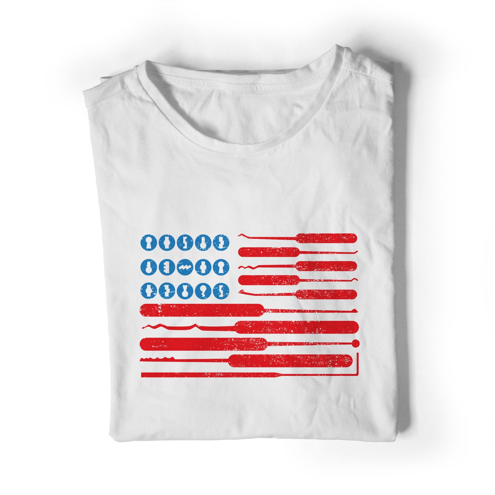 Distressed Lockpick Flag Unisex T-Shirt | Hacker Apparel
