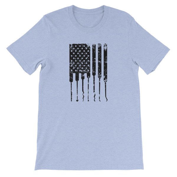 Distressed Lockpick Flag Unisex T-Shirt | Hacker Apparel - Image 7